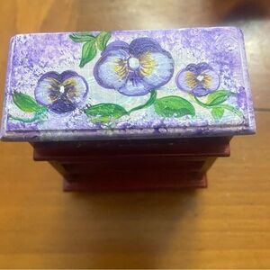 Hand-Painted Floral Jewelry Box